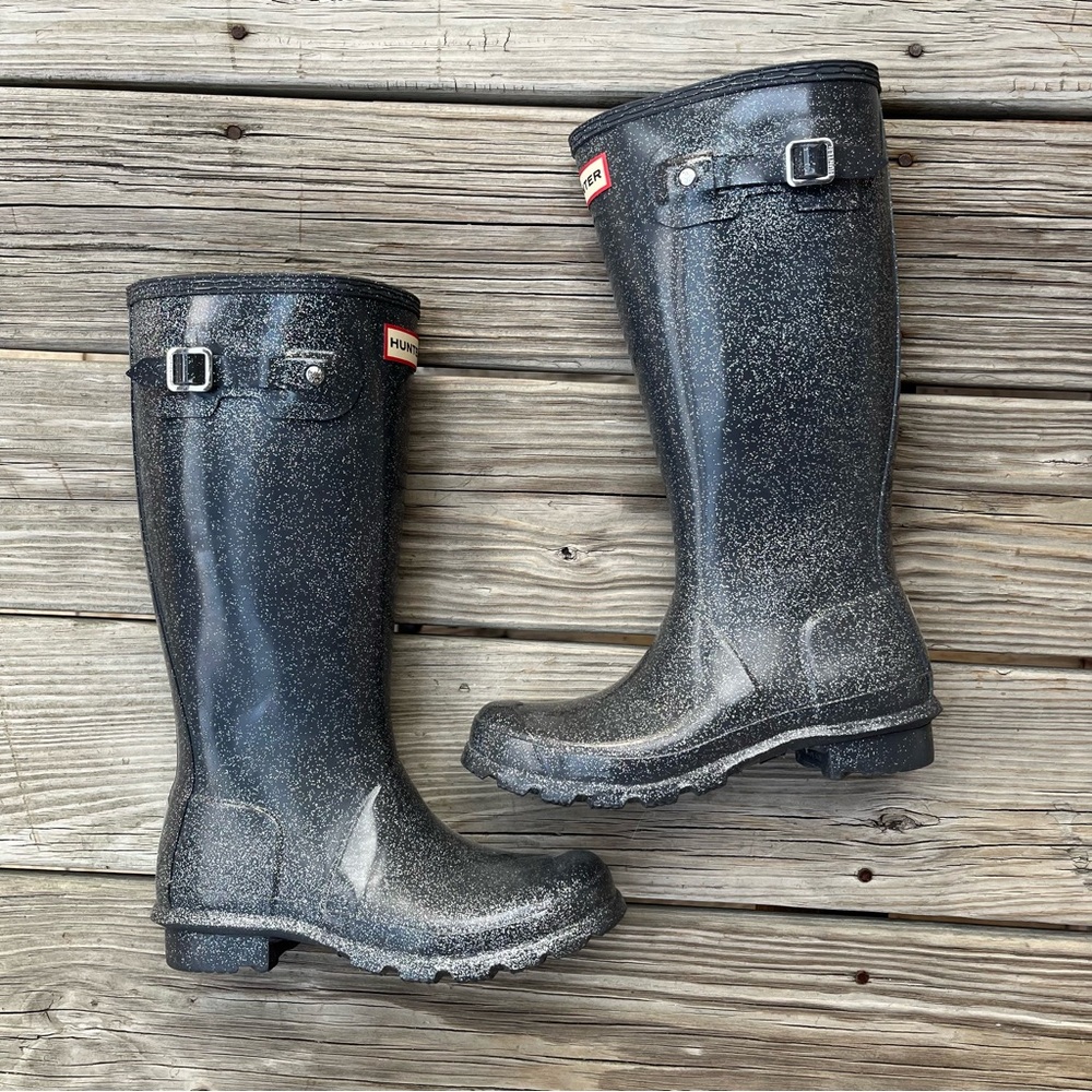 Grey glitter hunter boots - Picture 1 of 6